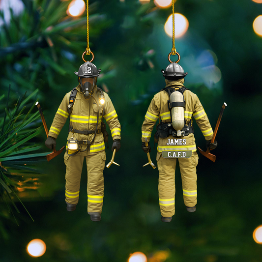 Personalized Firefighter Ornament 2025 – Custom Fireman Ornament, Christmas Gift for Firefighter or Hero Ornament