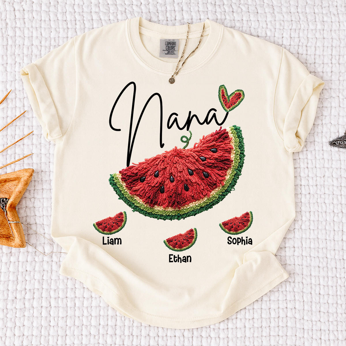 Comfort Colors® Custom Nana Watermelon Shirt, Cute 4th of July Summer Grandma Gift