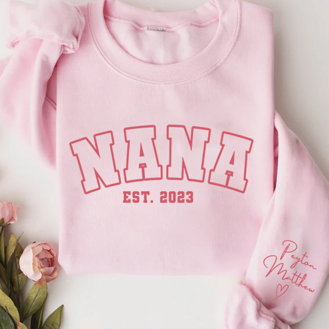 Personalized Grandma Nana Est 2023 And Grandkids Sweatshirt