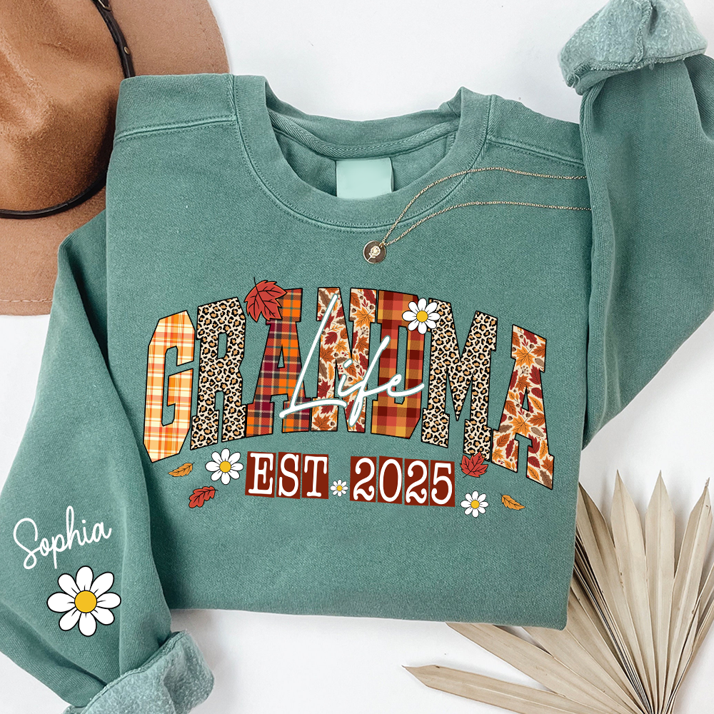 Preppy Fall Mimi Life, Personalized For Grandma And Kids