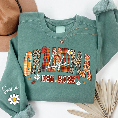 Preppy Fall Mimi Life, Personalized For Grandma And Kids