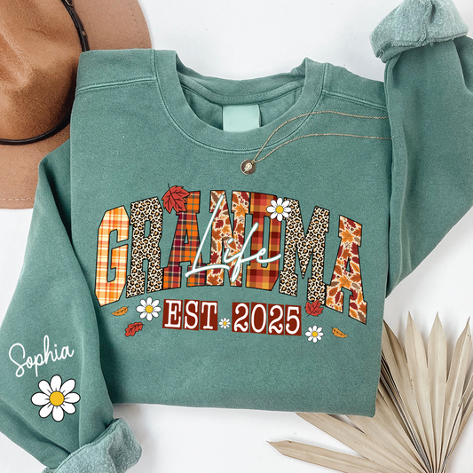 Preppy Fall Mimi Life, Personalized For Grandma And Kids
