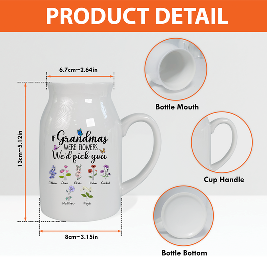 Grandma Were Flower And Grandkids Ceramic Flower Vase, Mother's Day Gifts