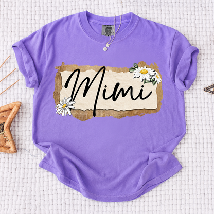Comfort Colors® Custom Mimi T-Shirt, Floral Daisy Design,Great Gift for Mimi Grandma