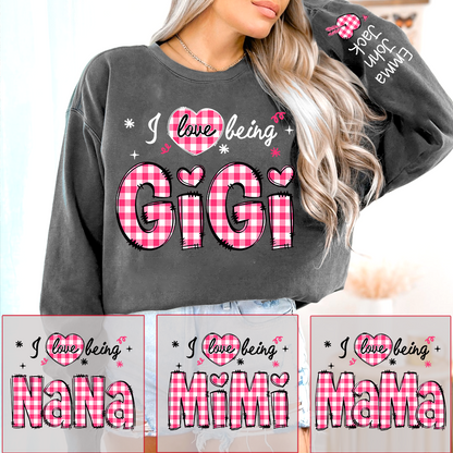 I Love Being Gigi Design Sweatshirt, For Gift Grandma And Kids