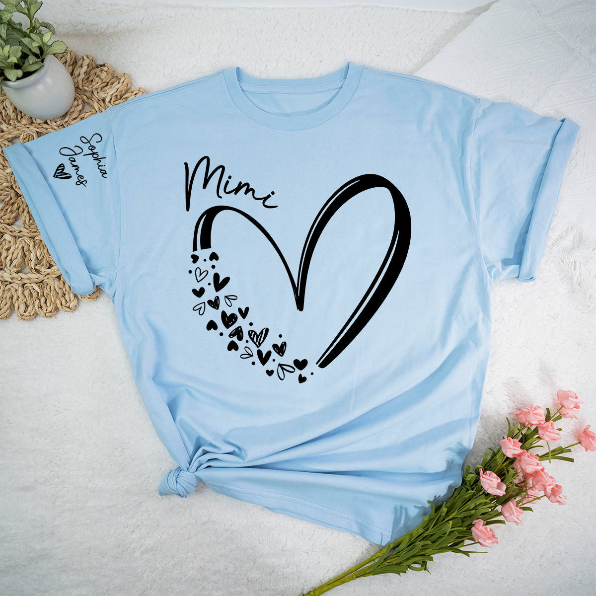 Mimi Shirt Heart Design, Personalized Grandma T-Shirt, Cute Mimi Heart Tee for Women, Meaningful Family Apparel