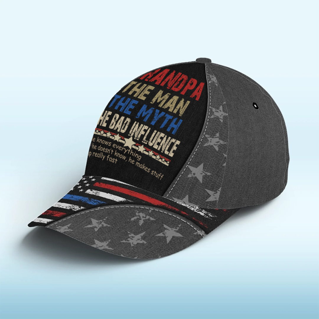 Grandpa The Man THe Myth The Bad Influence Independence Day Gift