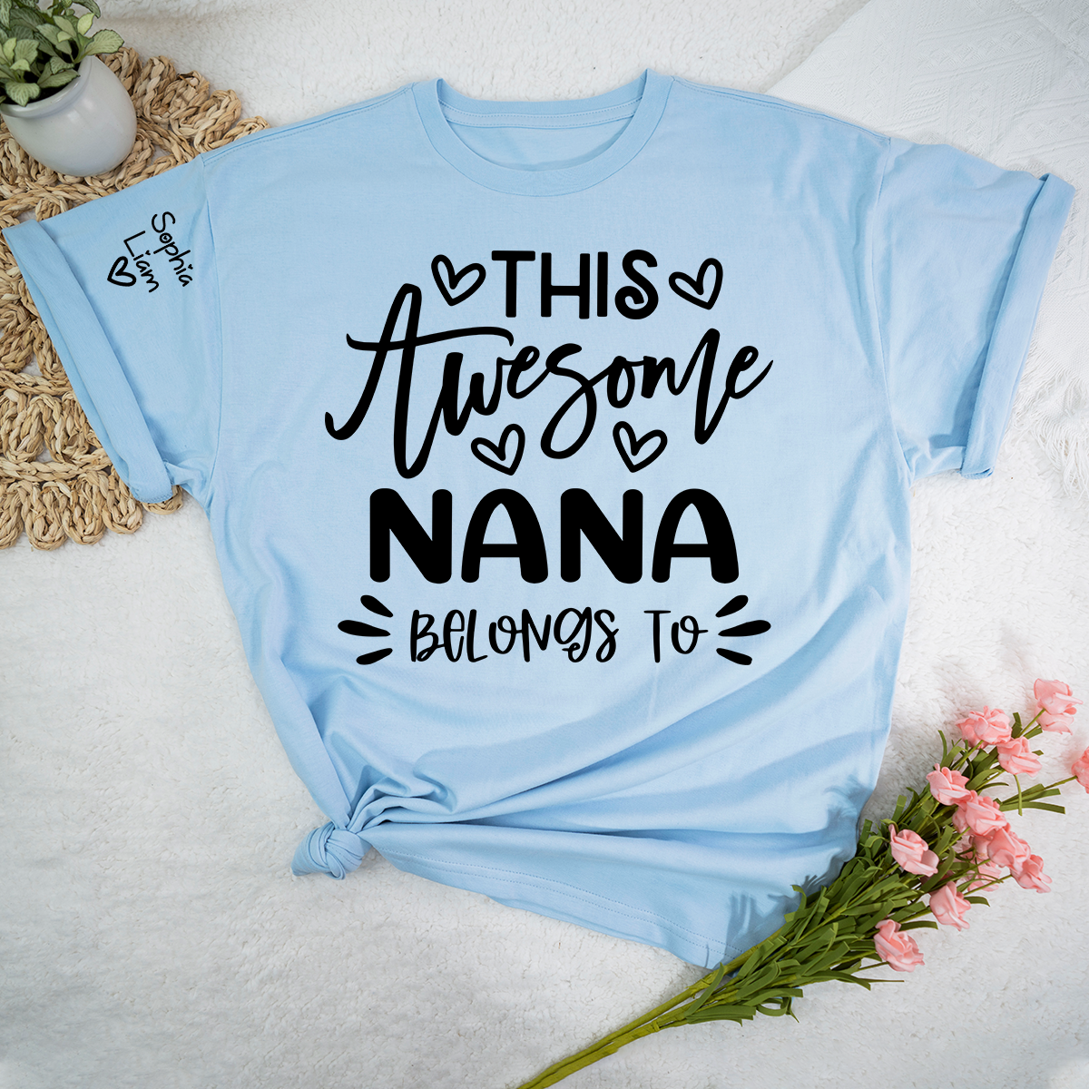 This Awesome Nana Belongs to T Shirt, Personalized Family Shirt for Grandmother