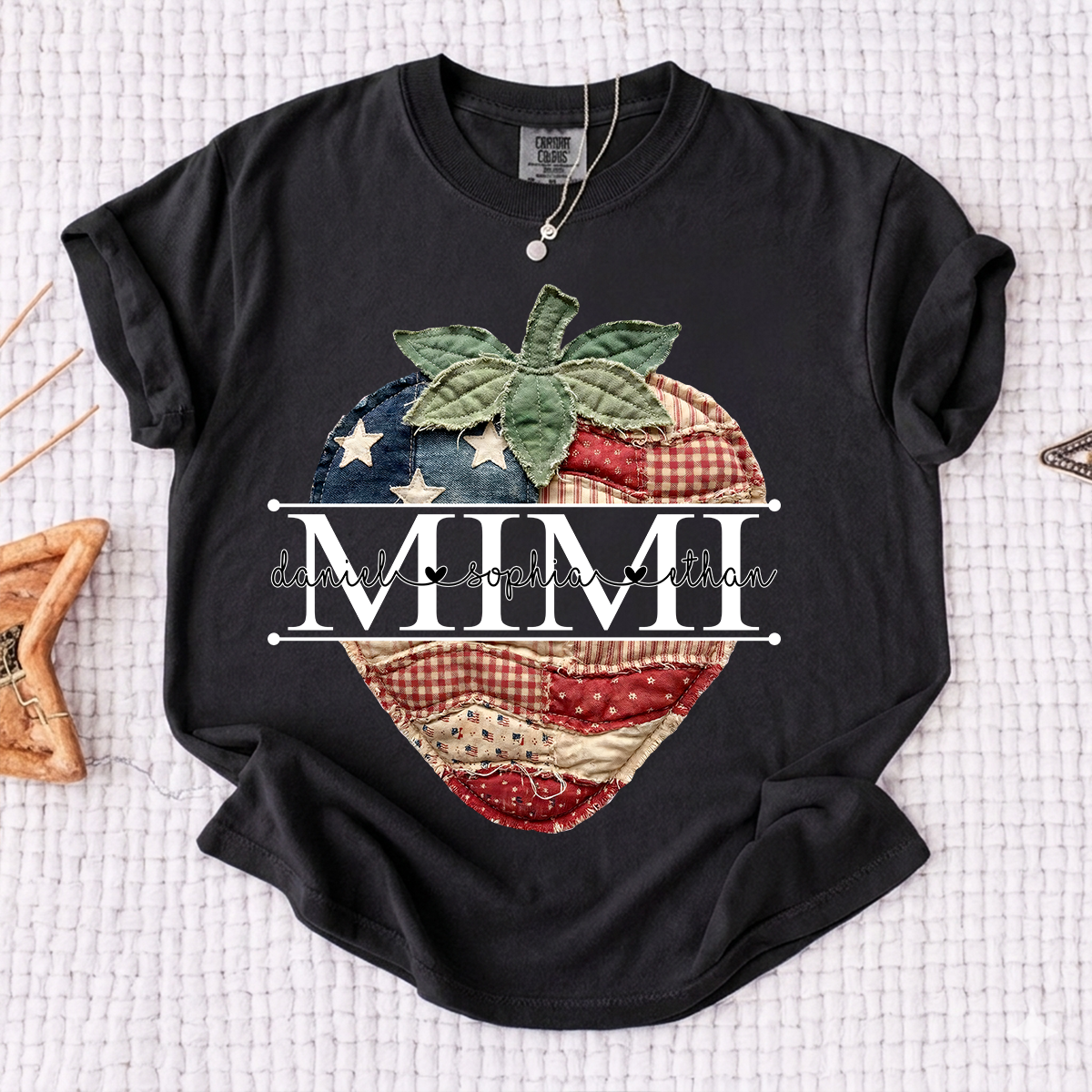 Comfort Colors® Custom Mimi Strawberry Shirt, Patriotic 4th of July Grandma Gift