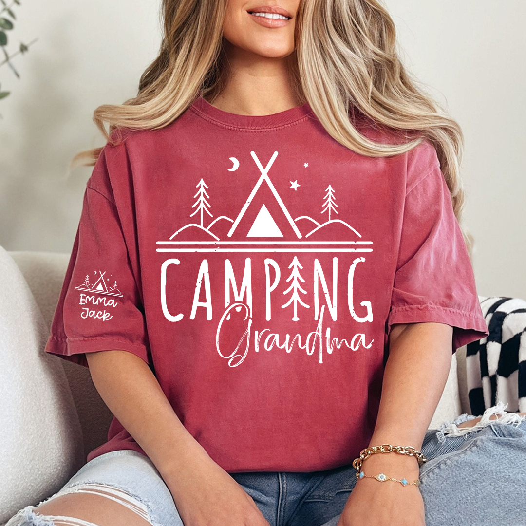 Camping Grandma Shirt Personalized Outdoor Tee for Grandmother Adventure Lovers