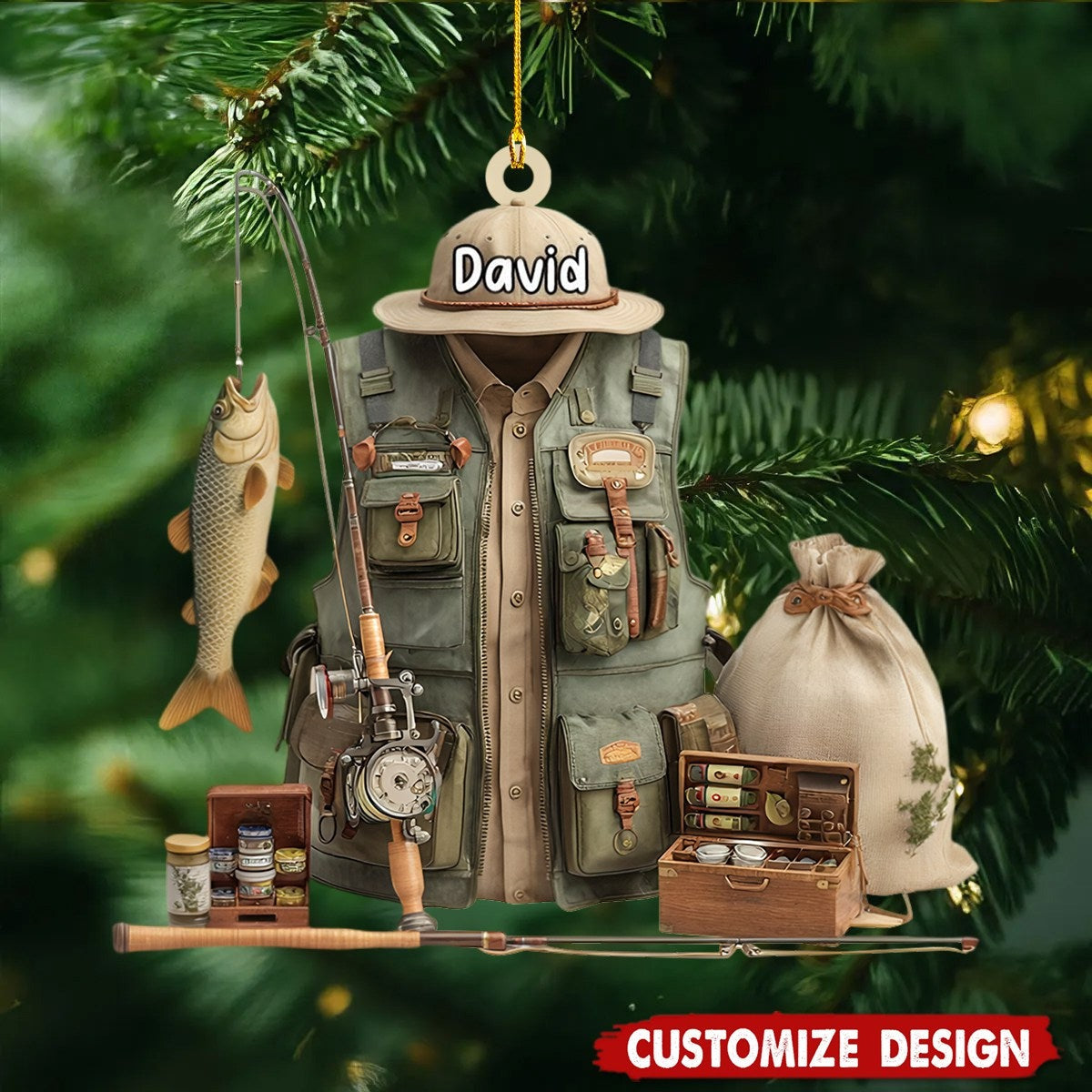 Personalized Fishing Ornament
