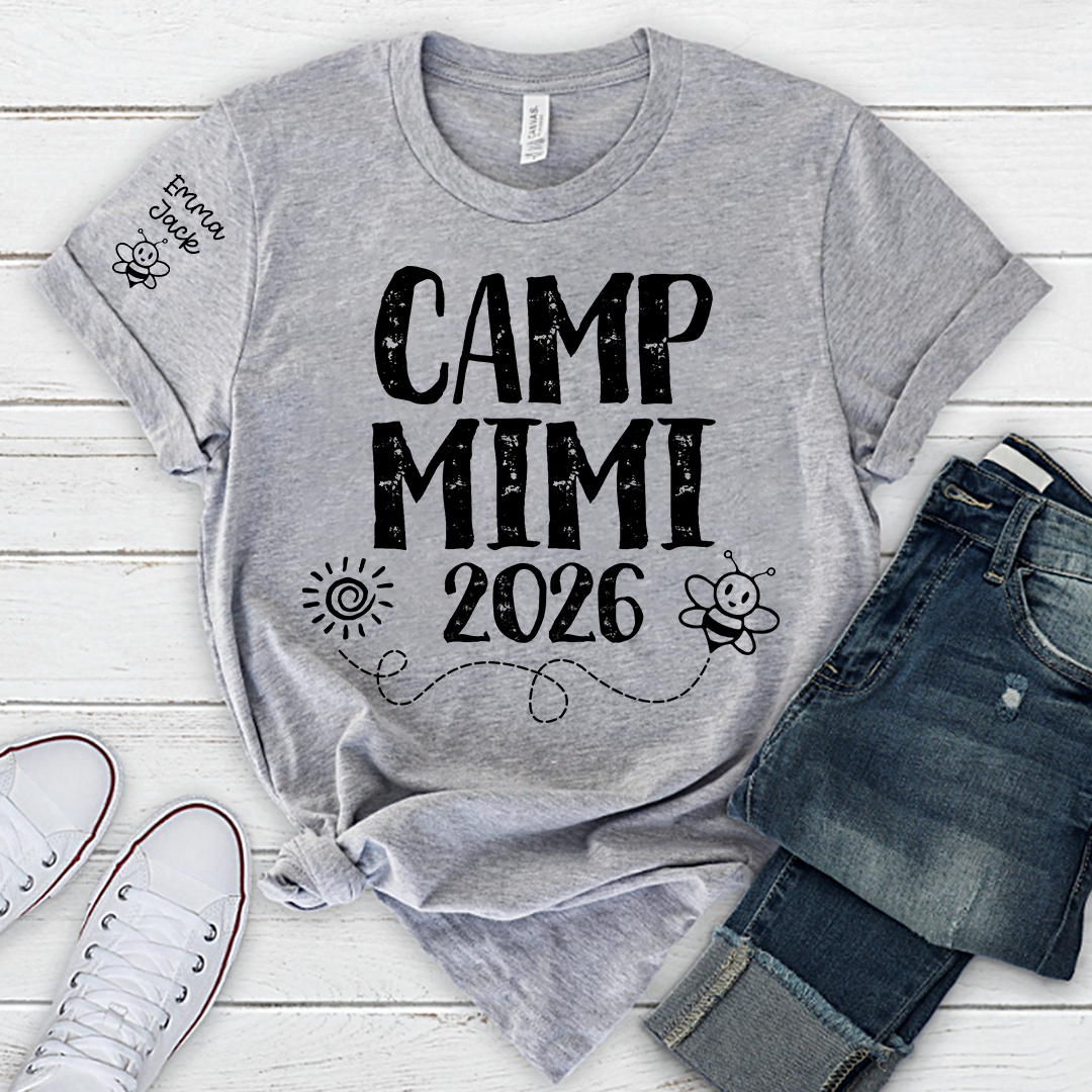 Mimi Camp Graphic Tee Perfect for Grandma’s Summer Camp, For Gift Grandma And Kids