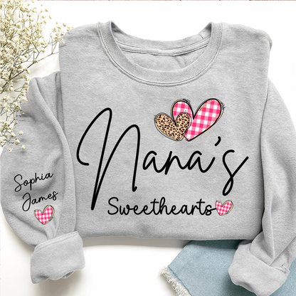 Custom Nana’s Sweethearts Sweatshirt, Valentine Gift for Grandma with Names