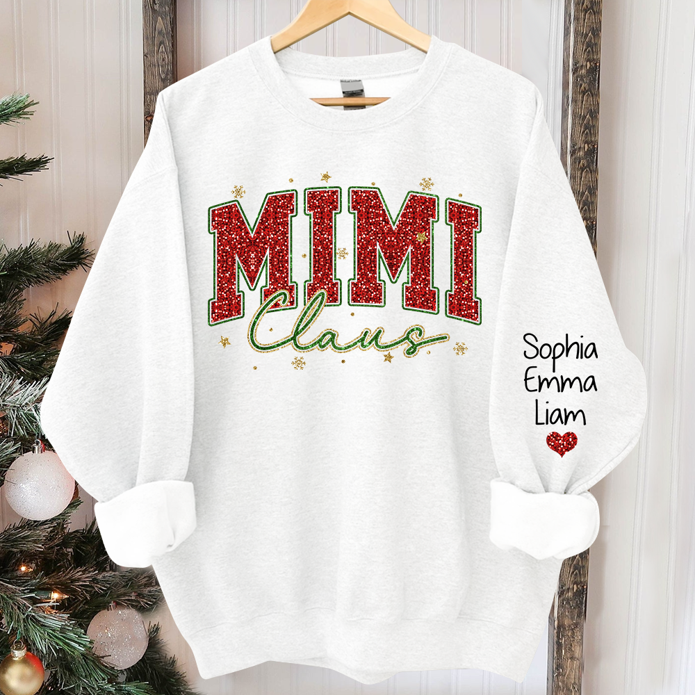Personalized Mimi Claus Christmas And Kids 2024 Sweatshirt