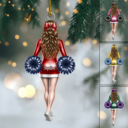 Custom Cheerleader Ornament – Personalized Cheer Team Girl Christmas Keepsake 2025 Ornament