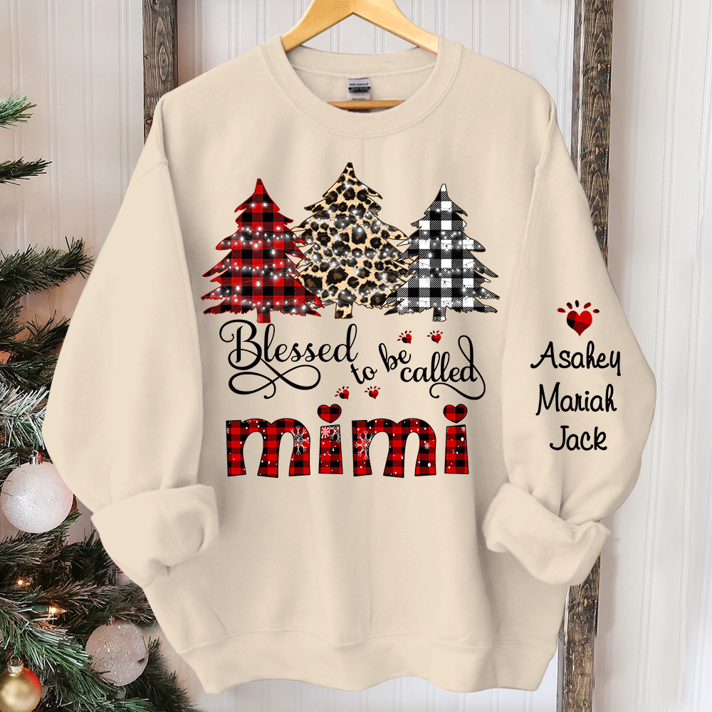 Personalized blessed to be called mimi tree xmas Sweatshirt