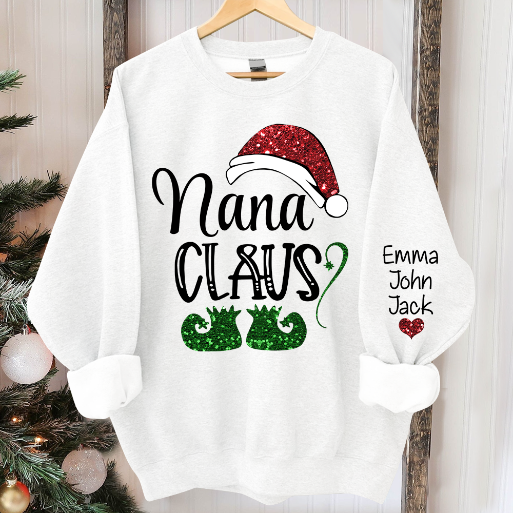 Personalized Nana Claus And Kids Sweatshirt