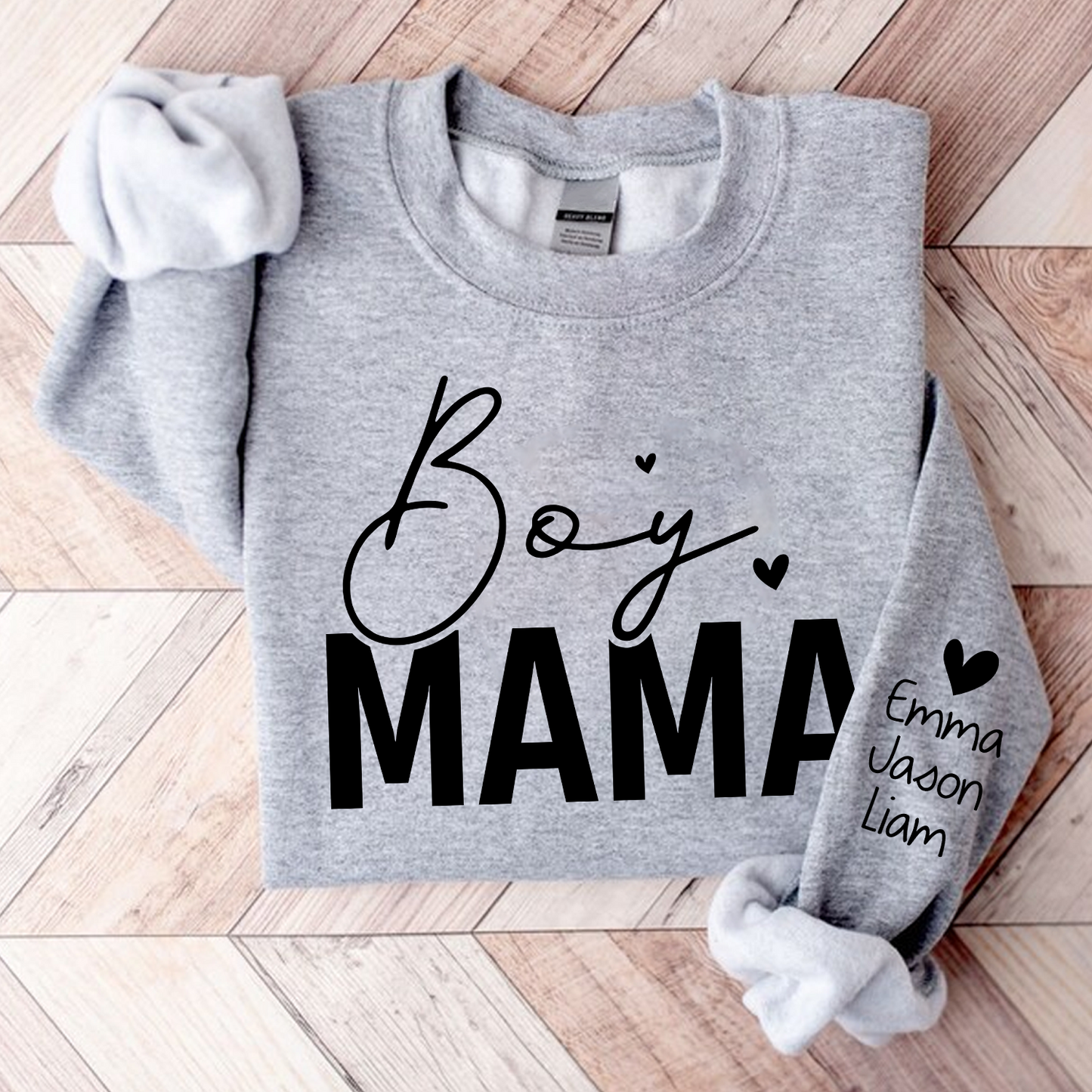 Personalized Boy Mama With Kids, Gift For Mom TH Sweatshirt, Mother's Day Shirt For Mom Mama Mommy
