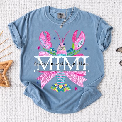 Comfort Colors® Mimi Lobster Family Name Shirt, Unique Personalized Crab T-Shirt for Grandma, Lobster Summer Graphic Top