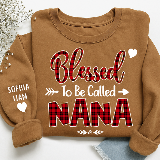 Personalized Nana Sweatshirt, Blessed to Be Called Nana Holiday Gift for Grandma