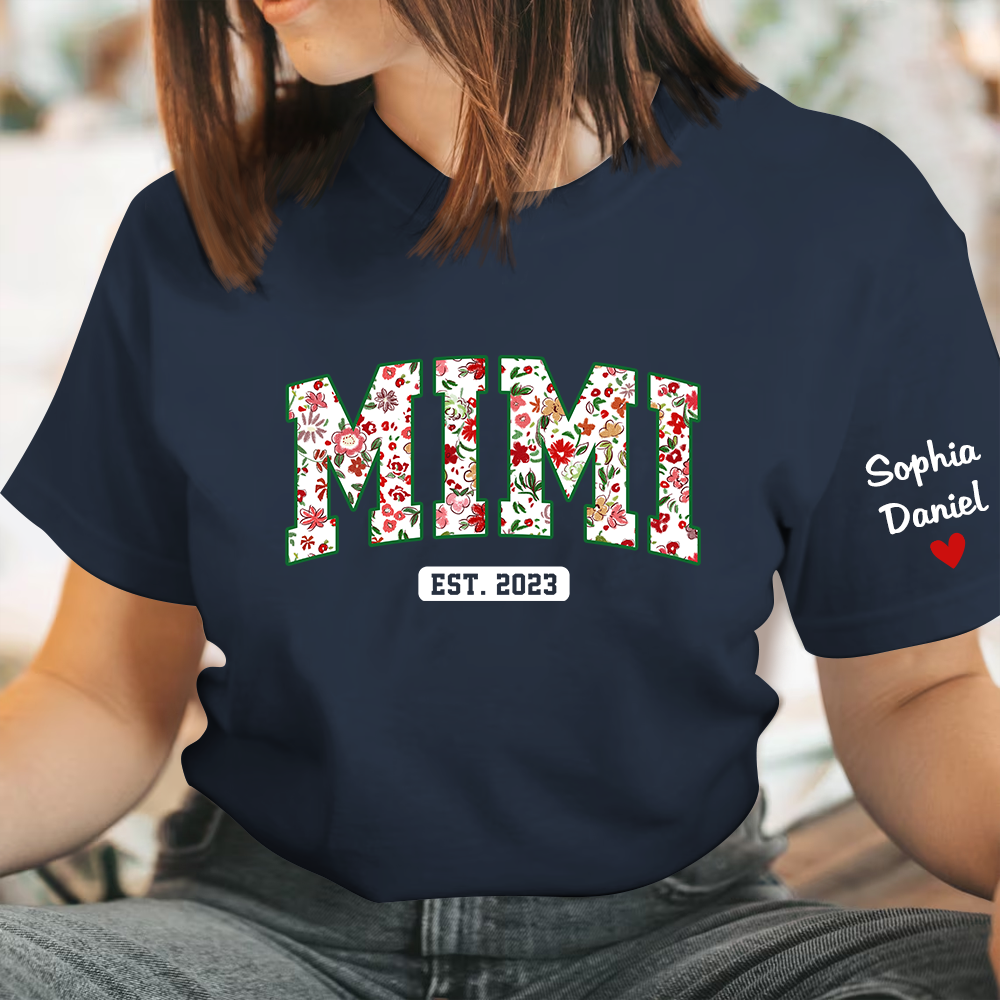Mimi Est Flower Pattern And Kids TH-1 T-Shirt