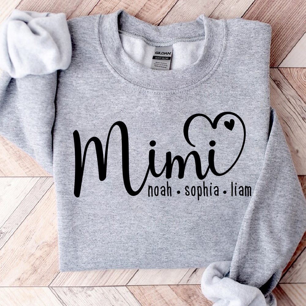 Personalized Mimi Sweatshirt, Custom Name Est. 2025 Grandma Holiday Gift