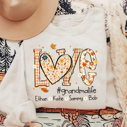 Love Personalized Preppy Fall Cozy Season, Custom Mimi And Kids Names