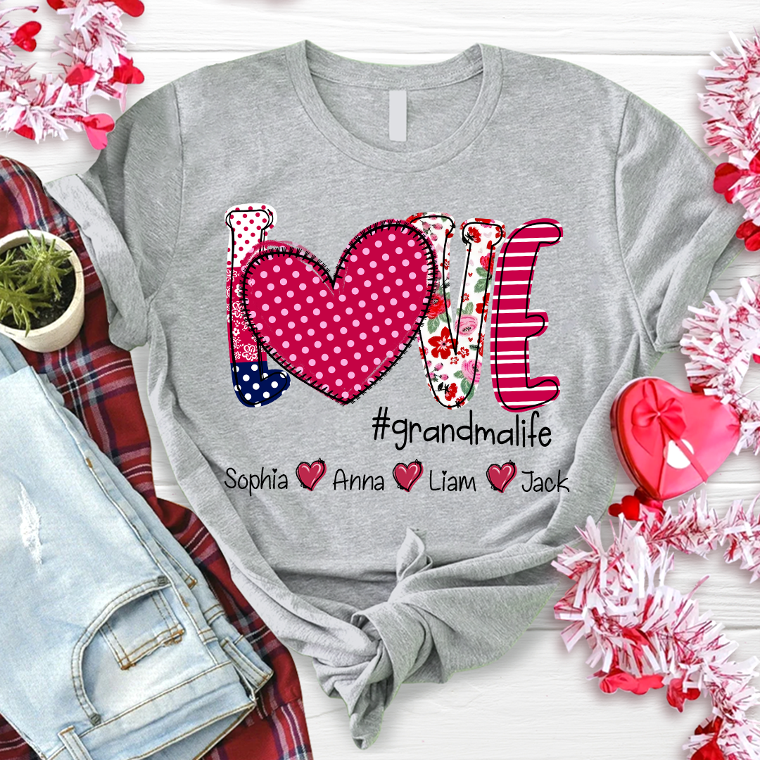 Valentine's Heart Day Custom Grandma And Kids LTP01