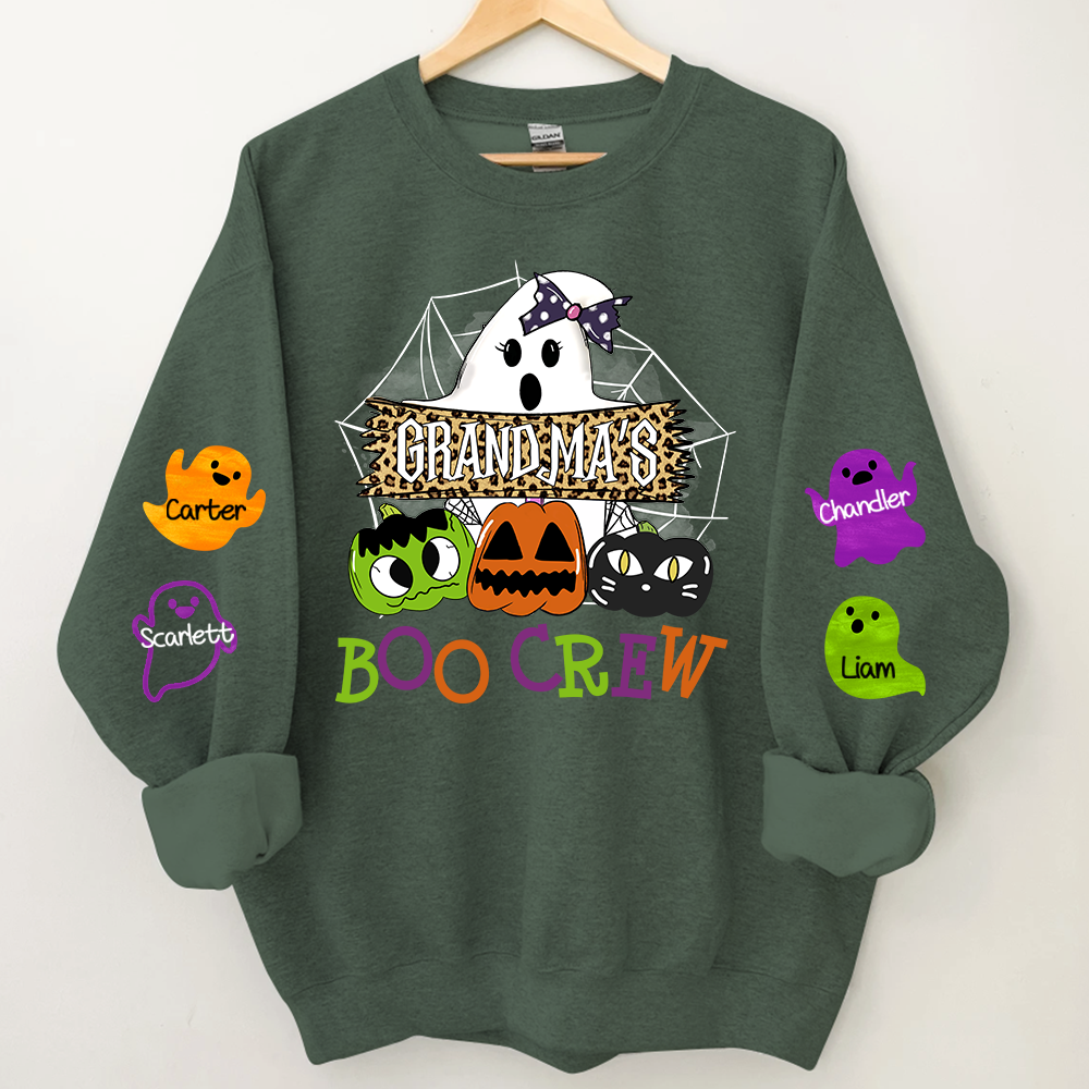 Grandma's Boo Crew Cute Halloween, Custom Grandma & Kids Sweatshirt, Grandma Gift TH