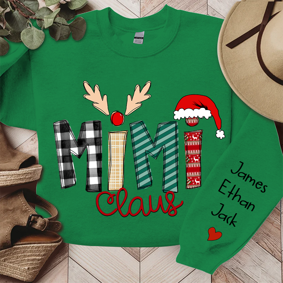 Family Best Gifts For Christmas, Mimi Claus Sweatshirt, 2025 Christmas Nana Sweatshirt, Custom Grandma Claus Christmas