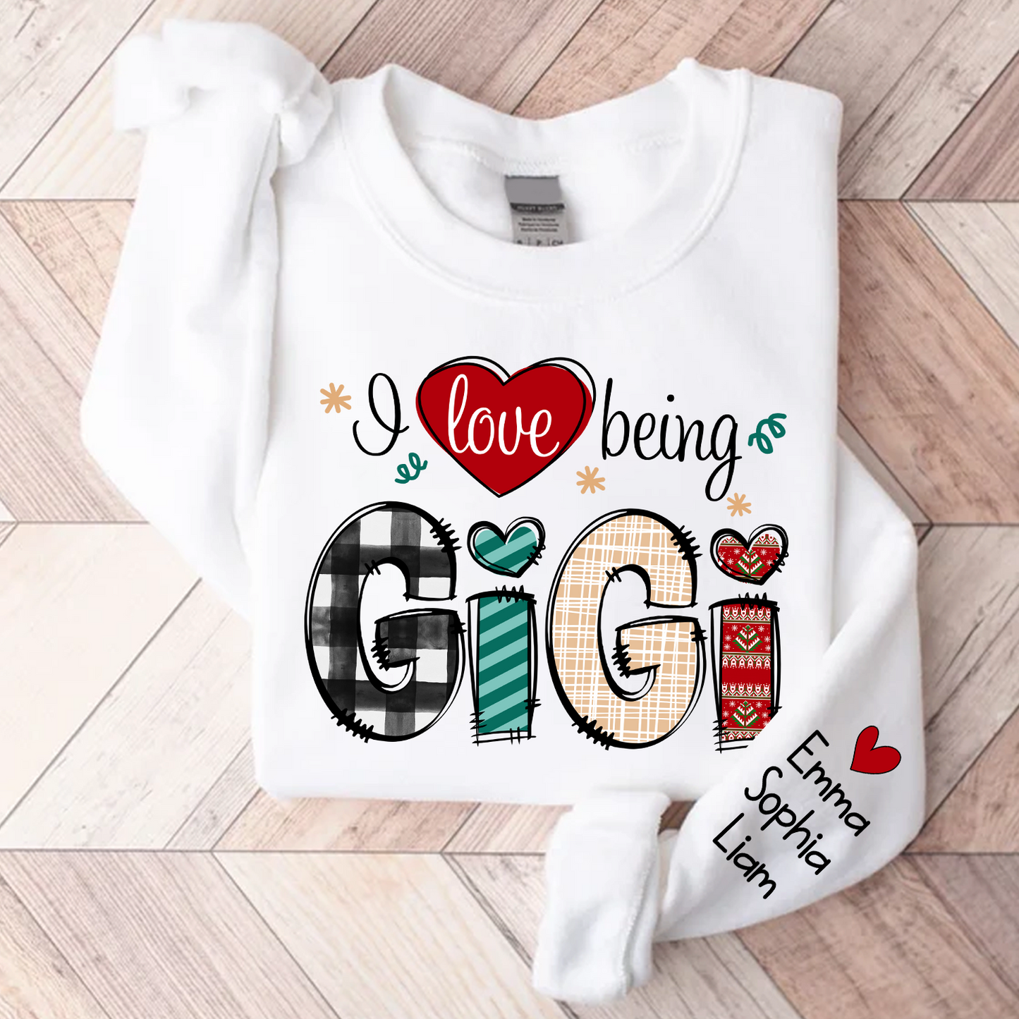 I Love Being Gigi Christmas With Kids, Grandma Gift TH Sweatshirt
