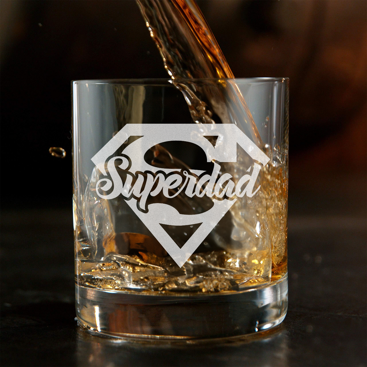 Super Dad - Daddy And Kids Whiskey Glass