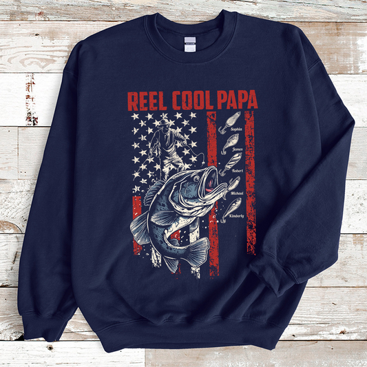 Reel Cool Dad, Papa fishing Sweatshirt