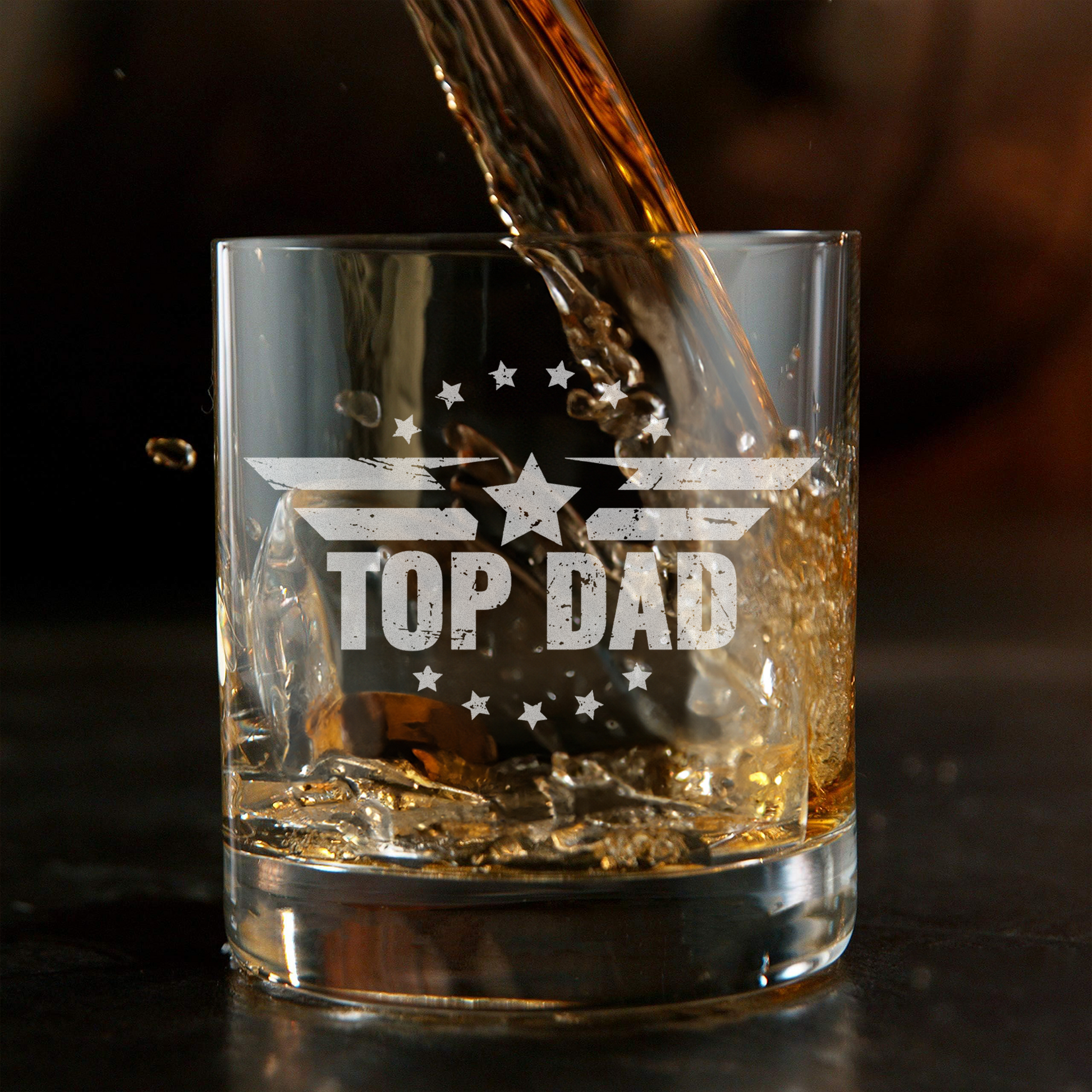 Top Dad - Daddy And Kids Whiskey Glass