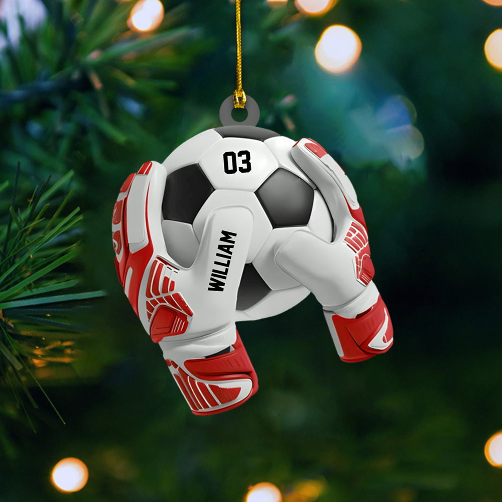 Personalized Soccer Goalkeeper Ornament 2025 – Custom Name & Number Ornament, Gift for Soccer Players Ornament