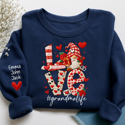 Love Grandma Sweatshirt, Grandmalife Heart Design For Gift Grandma And Kids