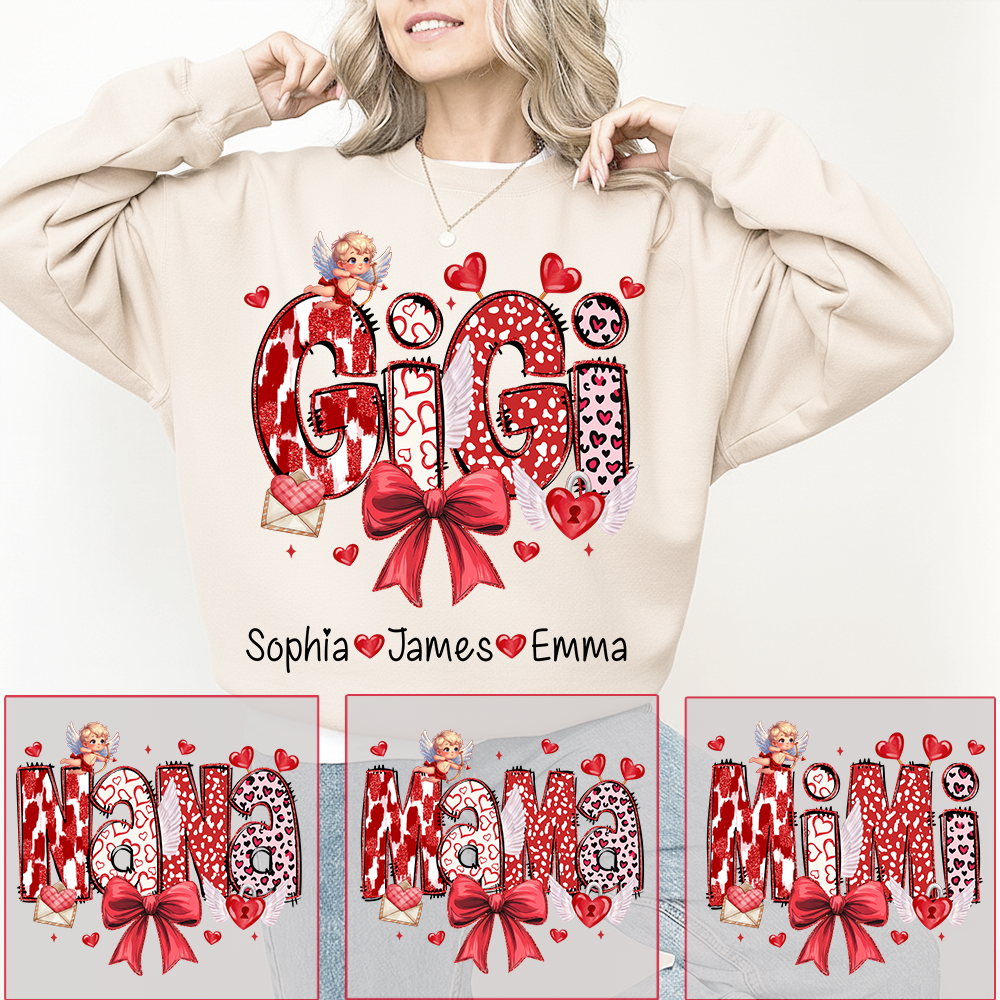 Personalized Meaningful Valentine Gift Sweatshirts, for Gigi and Kids