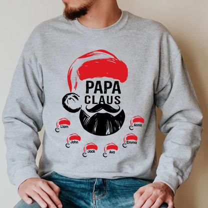 Custom Papa Claus Christmas, Gift For Papa And Kids Sweatshirt