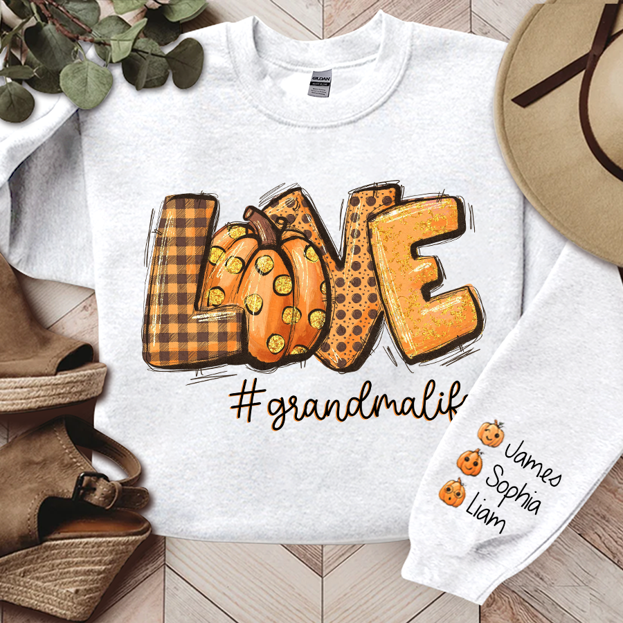 Love Pumpkin Fall Autumn, Grandma Life And Grandkids Sweatshirt, Grandma Autumn Gift TH Sweatshirt