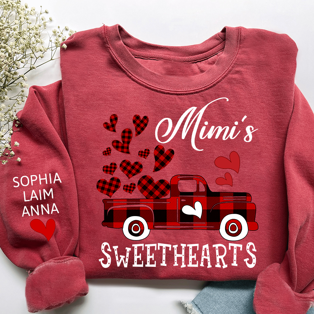 Custom Mimi Sweethearts Valentine sweatshirt, Heart And Car Valentine Gifts For Grandma And Grandchildren