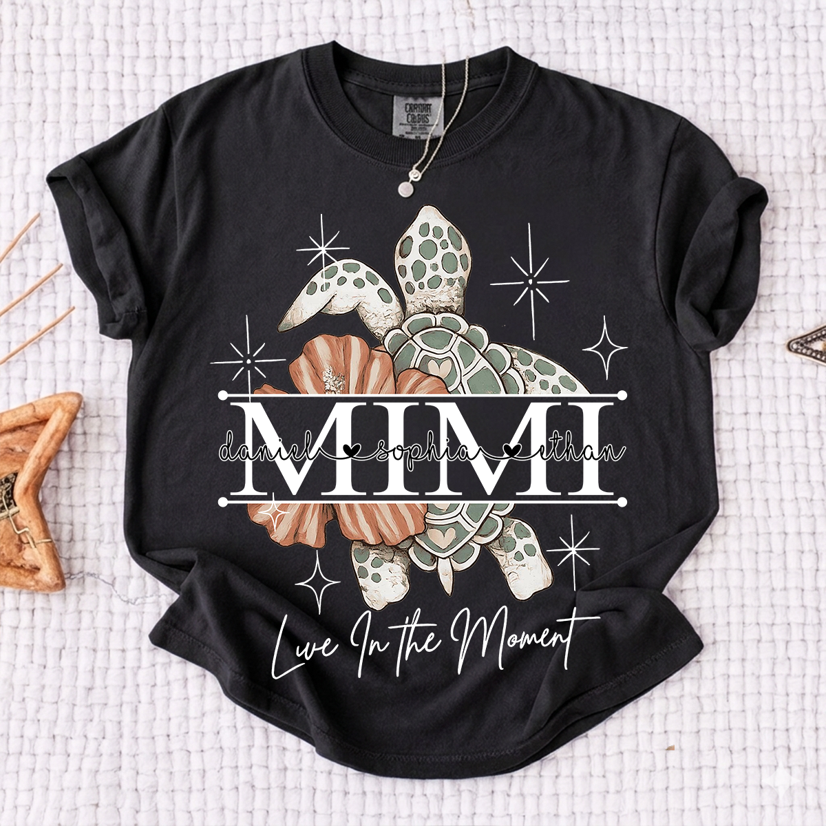 Comfort Colors® Mimi Ocean Turtle T-Shirt Custom Family Names Beach Style