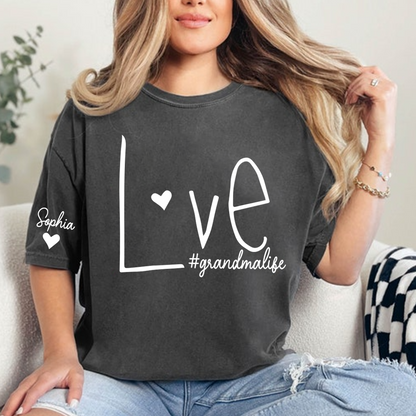 Personalized Love Grandma Life Heart, Custom Nicknames for Grandma and Kids