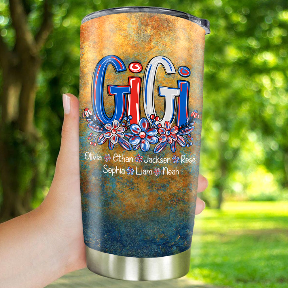 Personalized Water Cup, Personalized Overlay For Gigi And Kids. Portable Water Cup With Lid