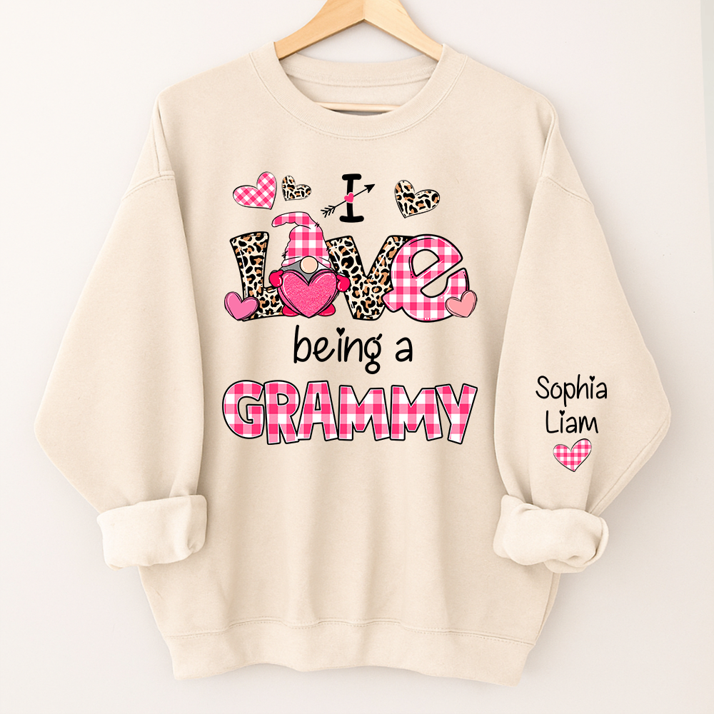 Personalized I Love Being a Grammy Sweatshirt with Children Names, Valentine Inspired Family Clothing