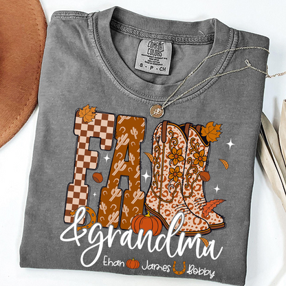 Comfort Colors® Cute Personalized Fall & Grandma Costume, Gift With Grandma And Grandchild Names