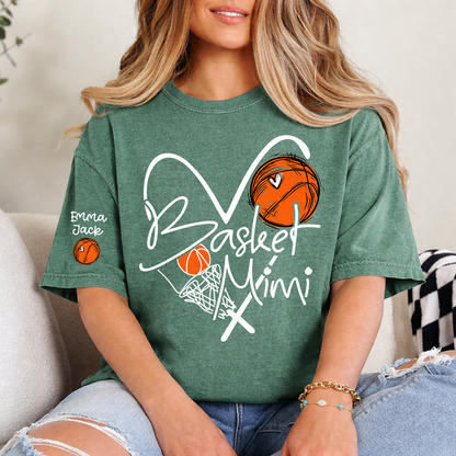 Basketball Mimi Shirt Personalized with Grandkids Names, For Gift Grandma