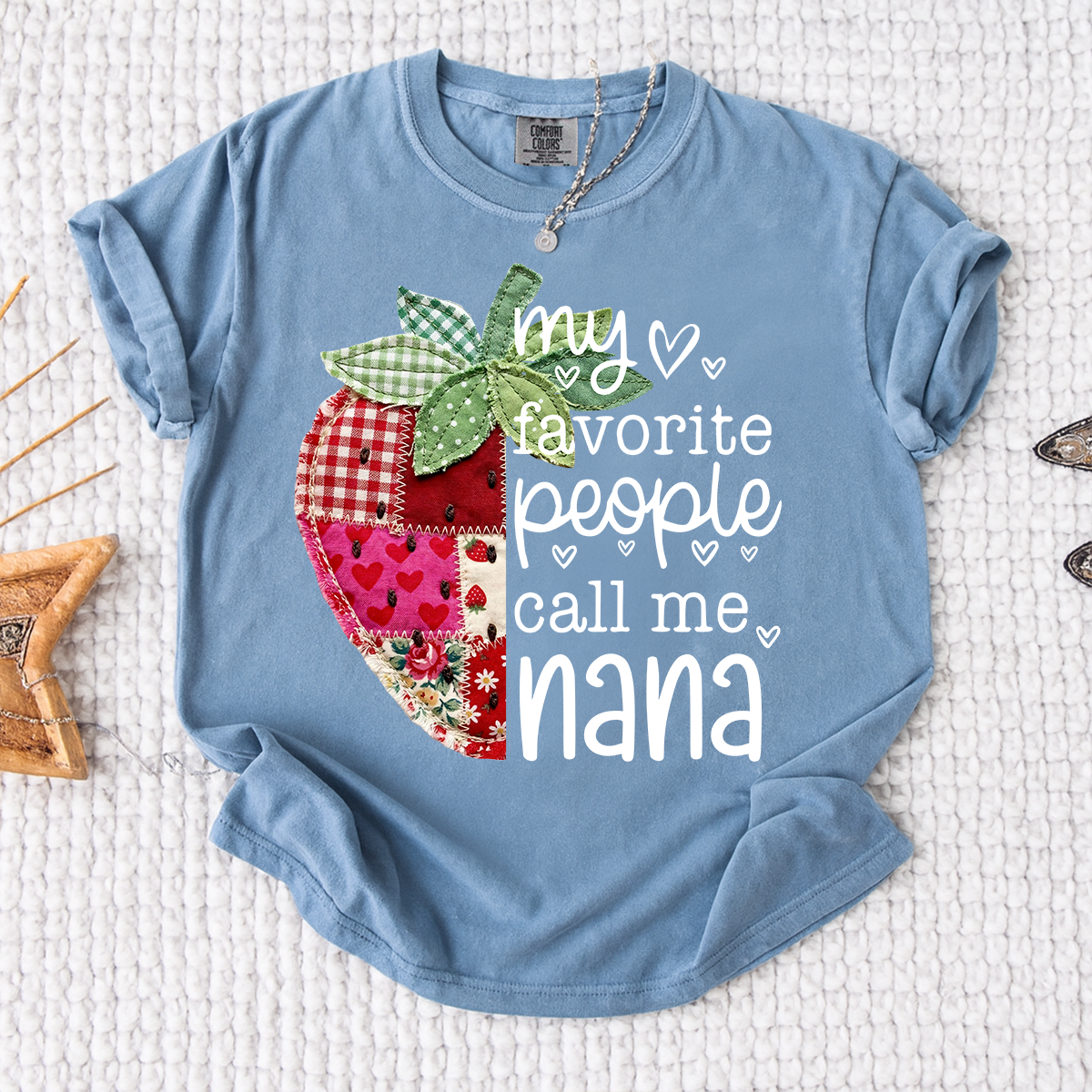 Comfort Colors® Custom Nana Strawberry Shirt, My Favorite People Call Me Nana, Sweet Summer Fruit Grandmother Gift
