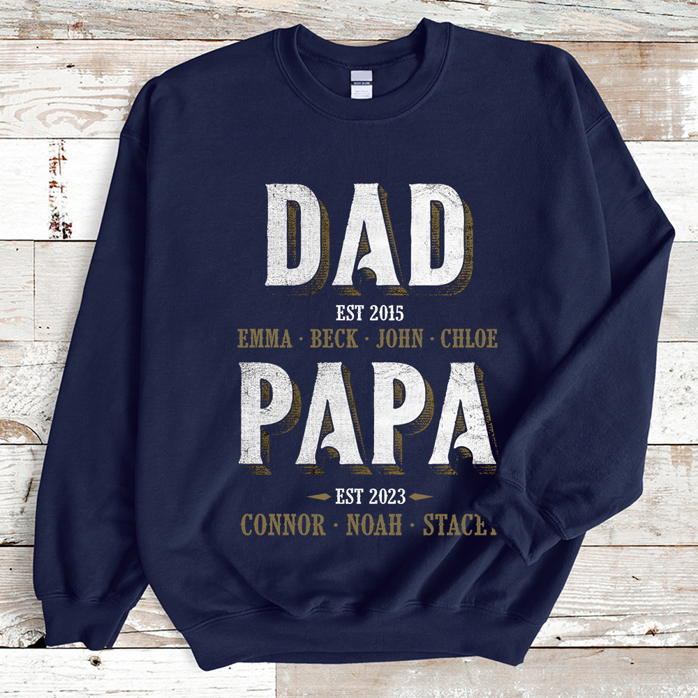 Customized Dad Grandpa Kids Name Sweatshirt