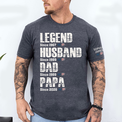 Legend Husband Dad Papa Family Shirt, Unique Personalized Gift for Father and Grandfather