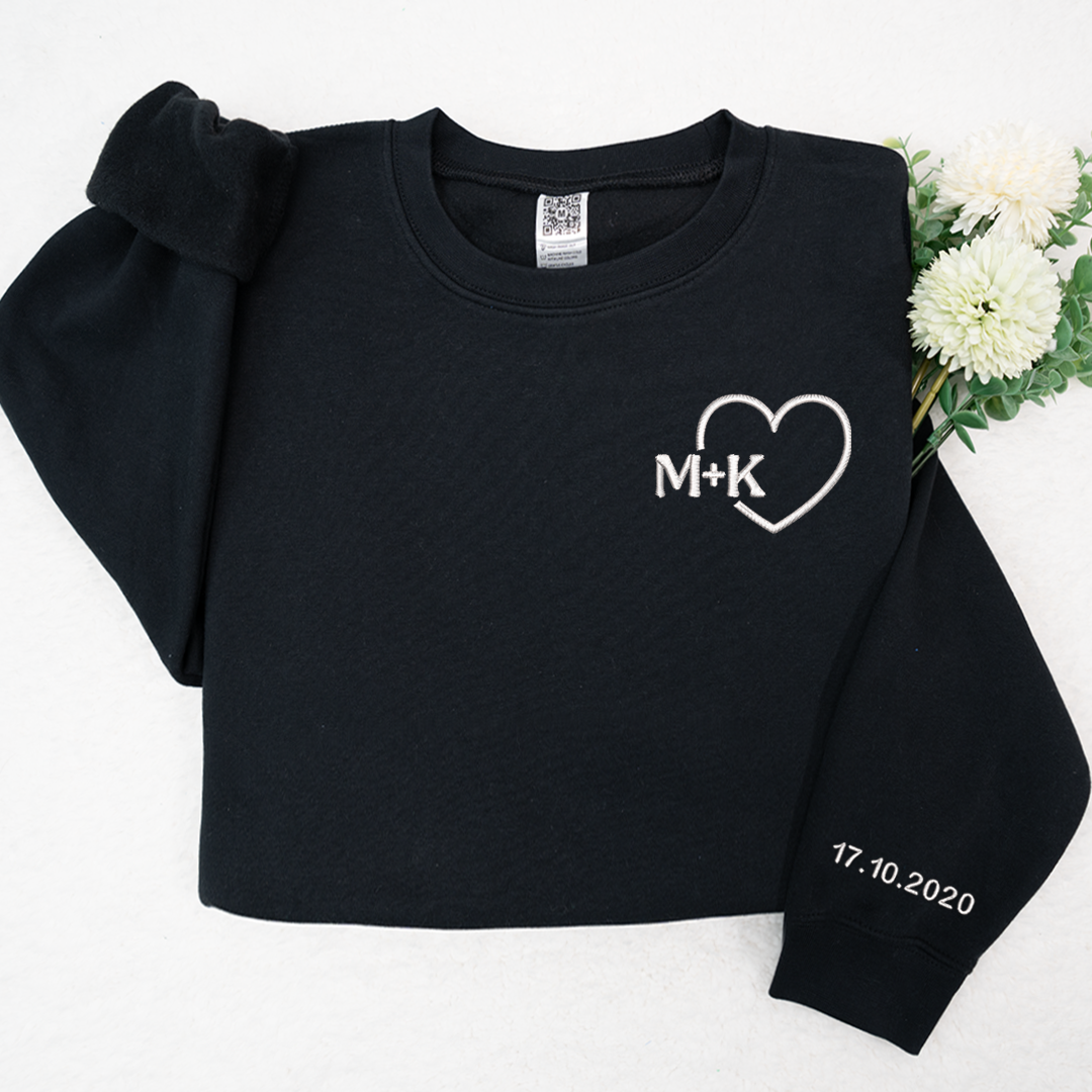 Personalised Embroidered Couples Gift, Couple Matching Personalised Sweatshirt TH